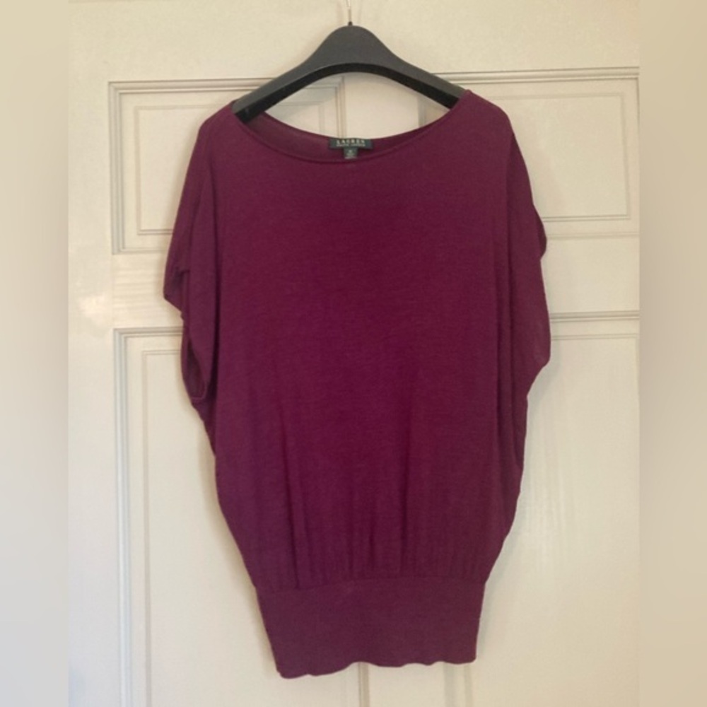 Ralph Lauren Purple Mulberry Silk Sleeveless Sweater Size M